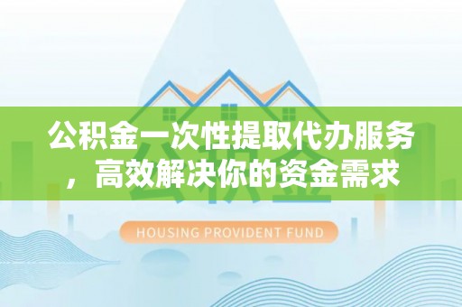 湖州公积金一次性提取代办服务，高效解决你的资金需求