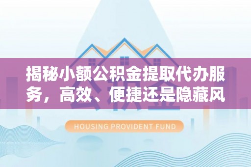 湖州揭秘小额公积金提取代办服务，高效、便捷还是隐藏风险？