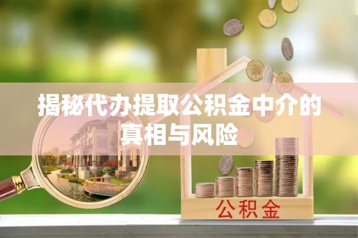 湖州揭秘代办提取公积金中介的真相与风险