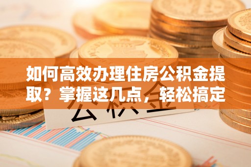 湖州如何高效办理住房公积金提取？掌握这几点，轻松搞定！