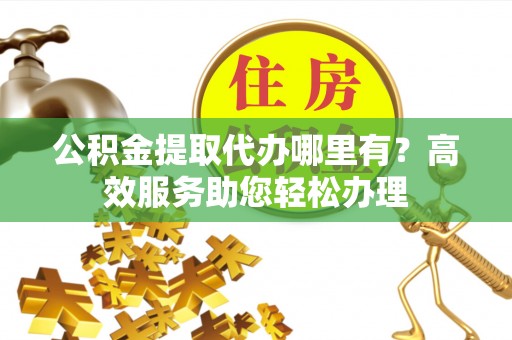 湖州公积金提取代办哪里有？高效服务助您轻松办理